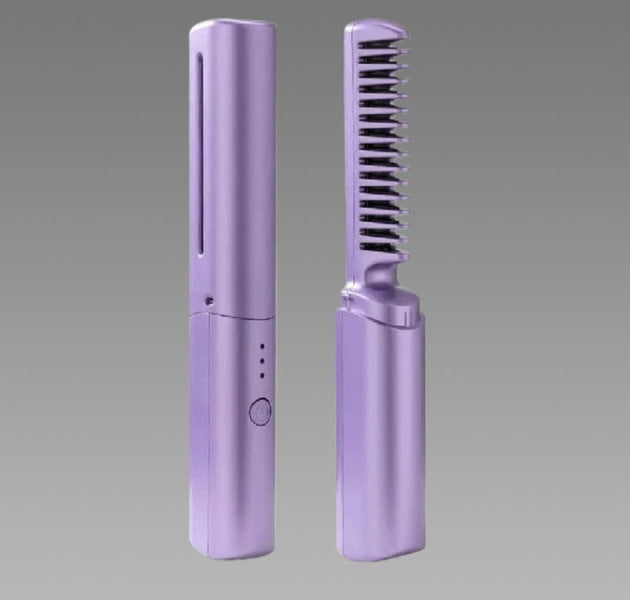 Meneflix Portable Mini Hair Straightener Cordless Rechargeable Mini Adjustable Hair Straightener Hot Comb