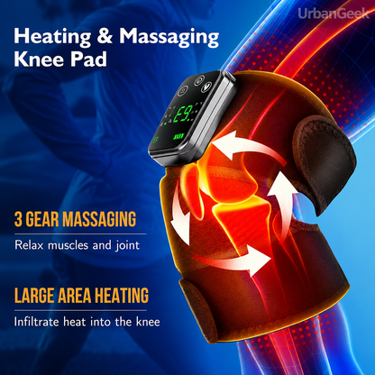 Heated Vibration Knee Massager | 5-Level Heat + 3 Massage Modes | Rechargeable Cordless