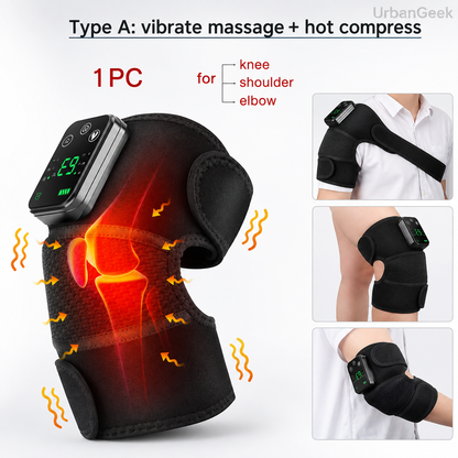 Heated Vibration Knee Massager | 5-Level Heat + 3 Massage Modes | Rechargeable Cordless