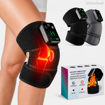 Heated Vibration Knee Massager | 5-Level Heat + 3 Massage Modes | Rechargeable Cordless