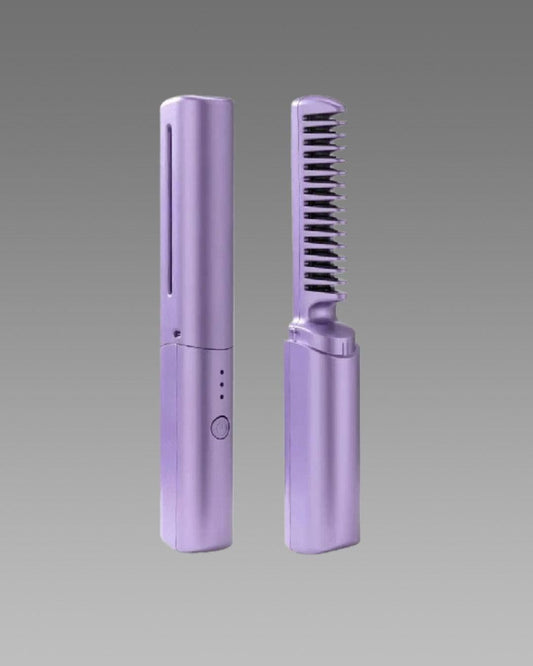 Meneflix Portable Mini Hair Straightener Cordless Rechargeable Mini Adjustable Hair Straightener Hot Comb - urbangeek