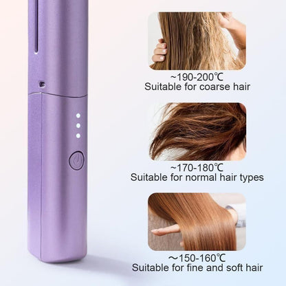 Meneflix Portable Mini Hair Straightener Cordless Rechargeable Mini Adjustable Hair Straightener Hot Comb - urbangeek