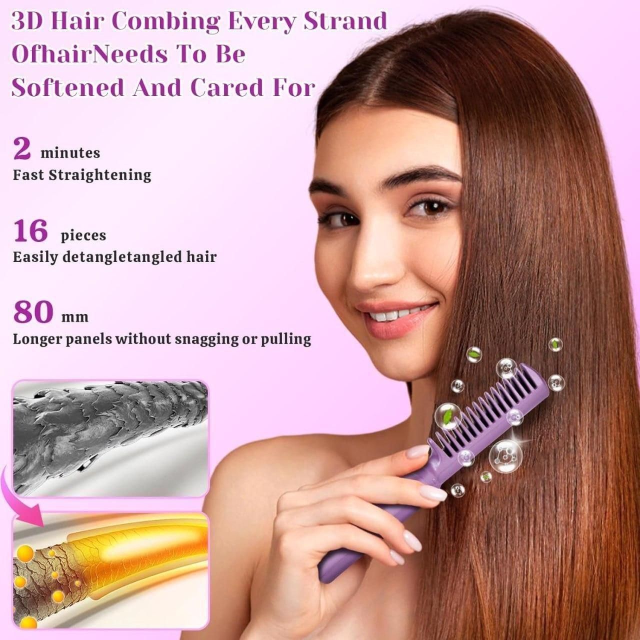 Meneflix Portable Mini Hair Straightener Cordless Rechargeable Mini Adjustable Hair Straightener Hot Comb - urbangeek