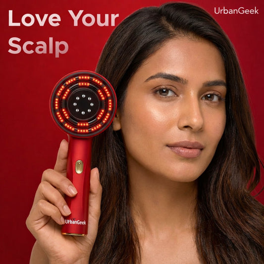 UrbanGeek 3-in-1 Red Light Therapy Scalp Massager Relaxing Scalp Care Device | 6-Month Warranty