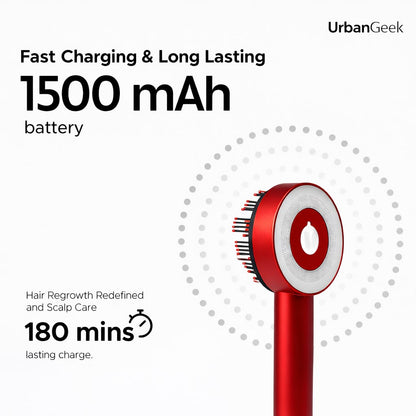 UrbanGeek 3-in-1 Red Light Therapy Scalp Massager Relaxing Scalp Care Device | 6-Month Warranty