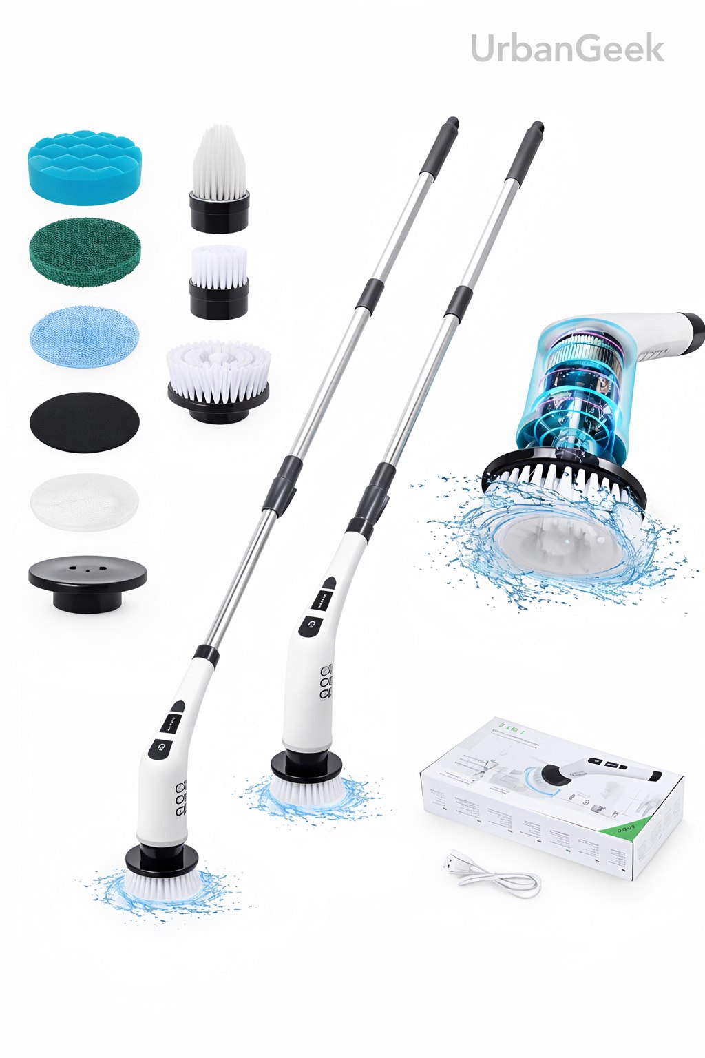 Electric Spin Scrubber – 400RPM Powerful Cleaning Brush For Bathroom, Tiles, Glass & Kitchen