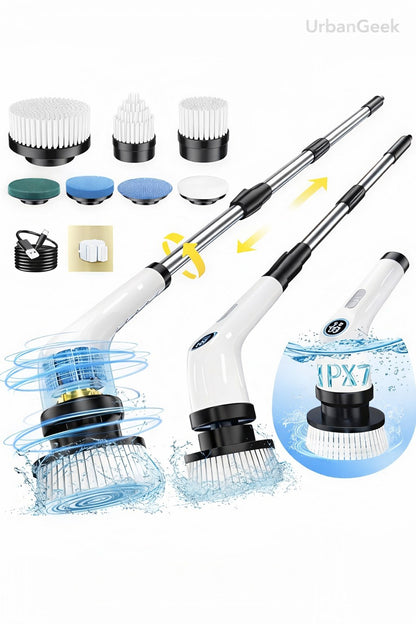 Electric Spin Scrubber – 400RPM Powerful Cleaning Brush For Bathroom, Tiles, Glass & Kitchen