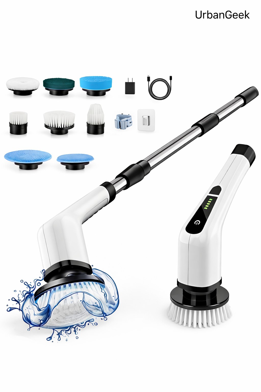 Electric Spin Scrubber – 400RPM Powerful Cleaning Brush For Bathroom, Tiles, Glass & Kitchen