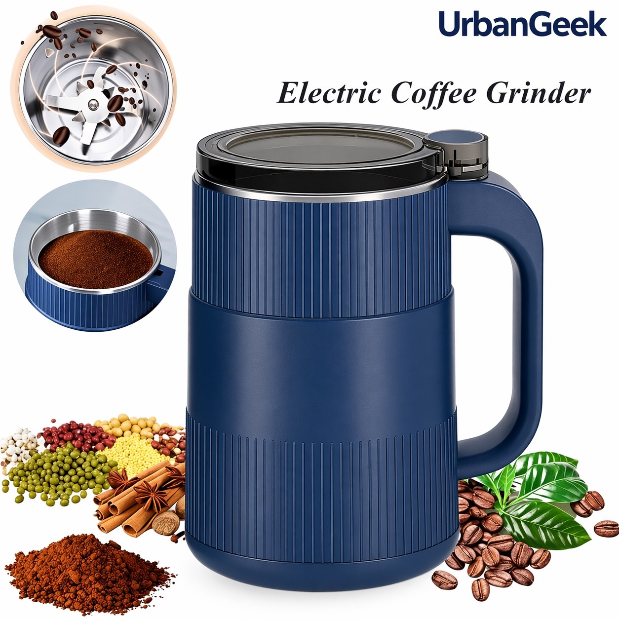 Portable 4-Blade Mini Grinder & Blender for Home & Office