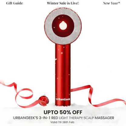 UrbanGeek 3-in-1 Red Light Therapy Scalp Massager Relaxing Scalp Care Device | 6-Month Warranty
